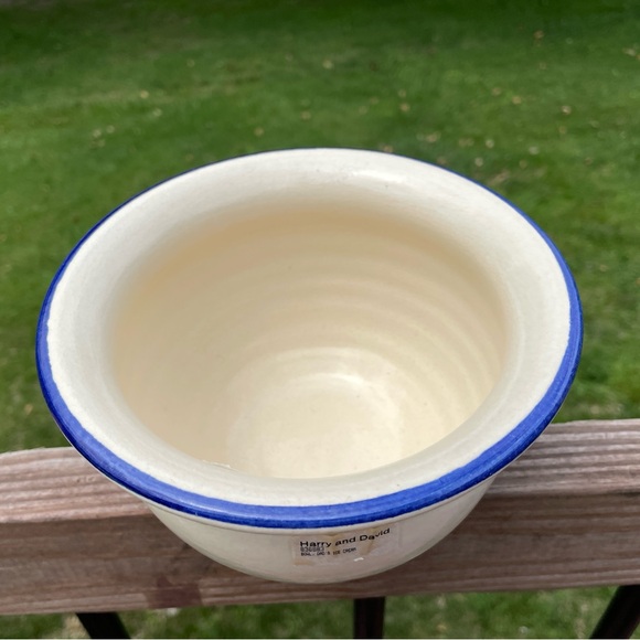 Dad’s Ice Cream Blue Letters Cream Pottery Crock Bowl Harry & David 4" x 6.5 NEW - Picture 9 of 9